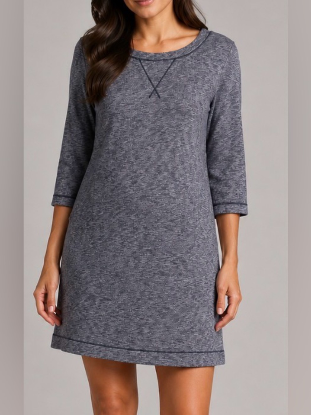 💙 Gap Women’s Blue 3/4 Sleeve Crewneck Sweatshirt Dress Size Small